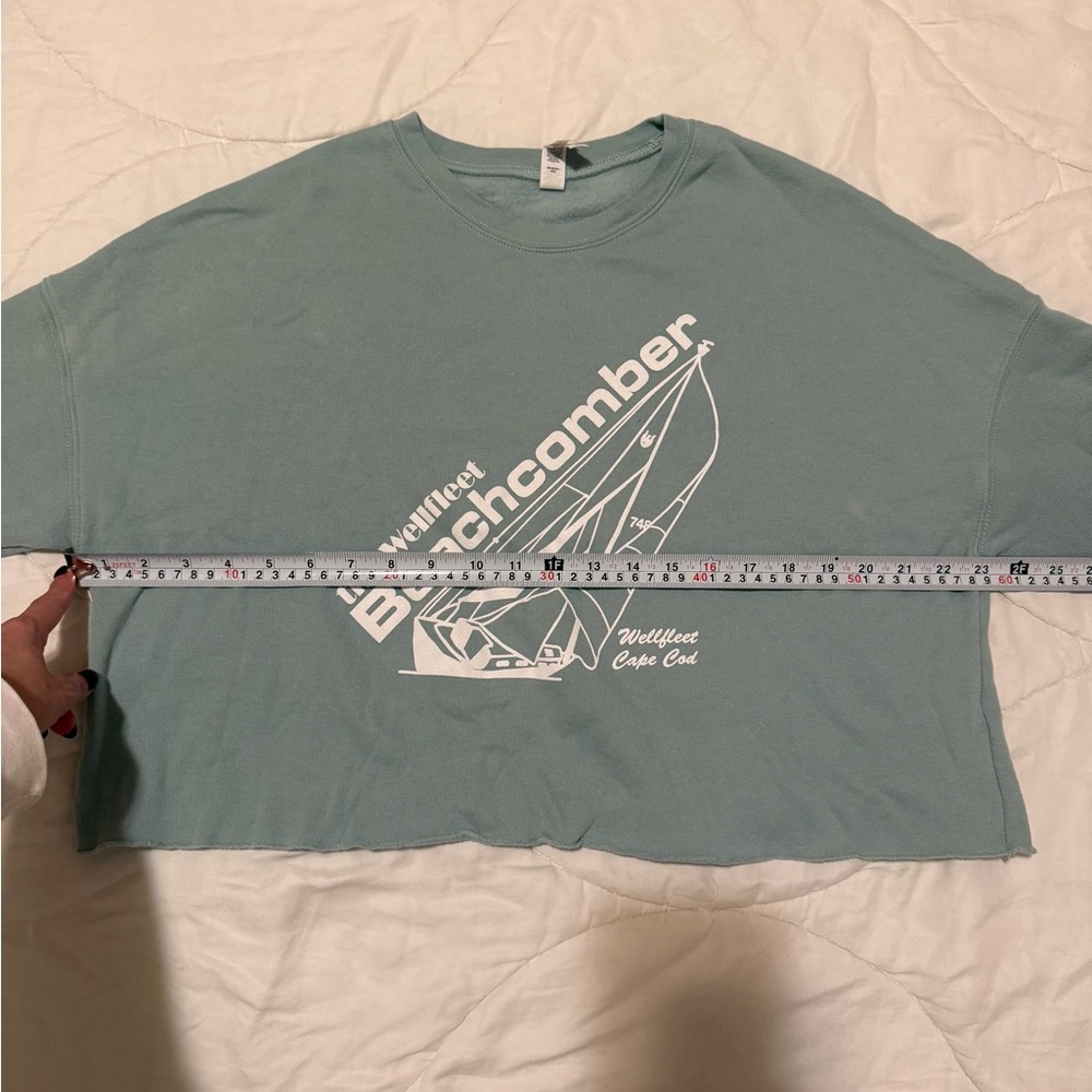 Beachcomber Large Sea Foam Green Cropped Crewneck Sweatshirt - Picture 5 of 11